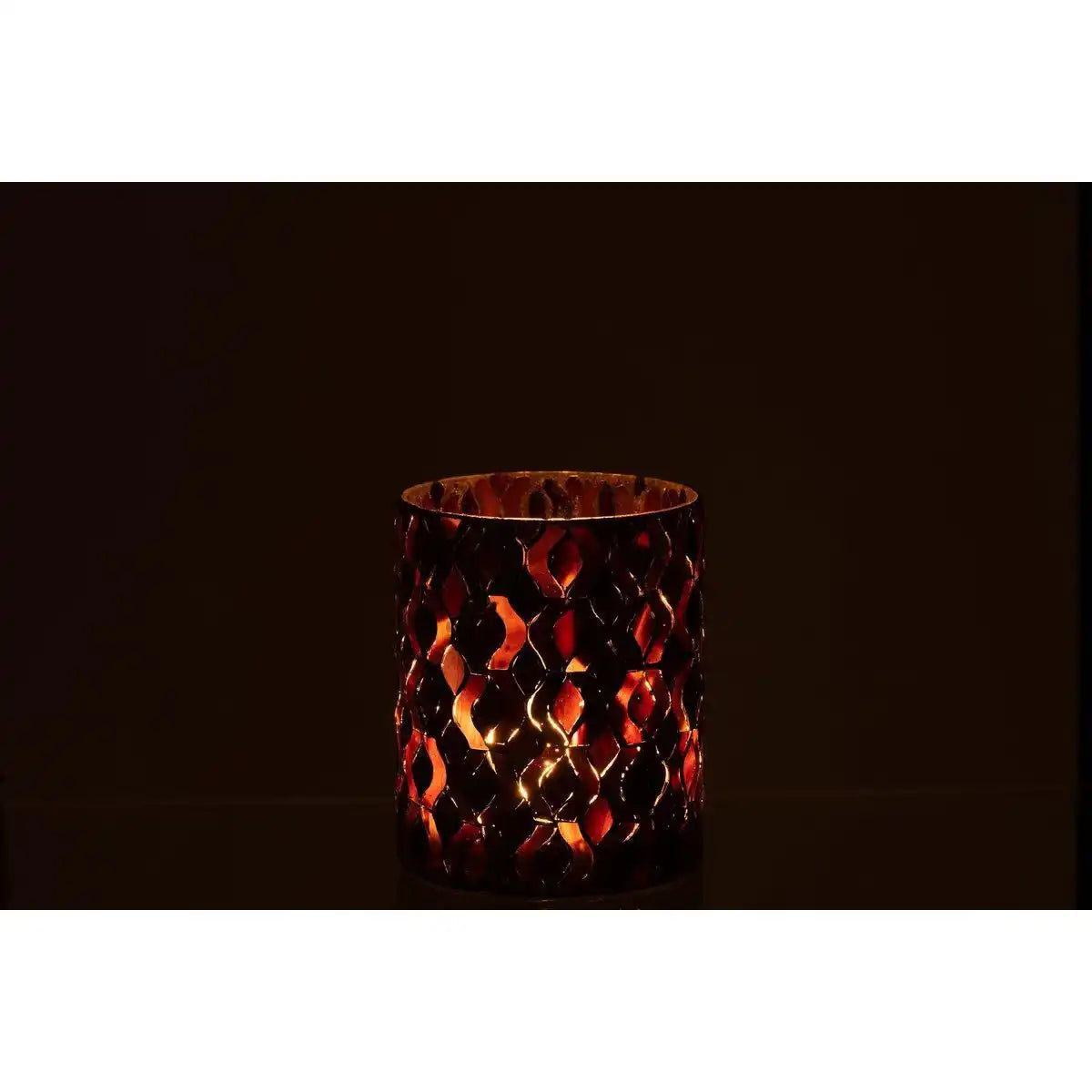 J-Line Laterne Pattern – Glas – Dunkelrosa – klein - HomeDesign Knaus