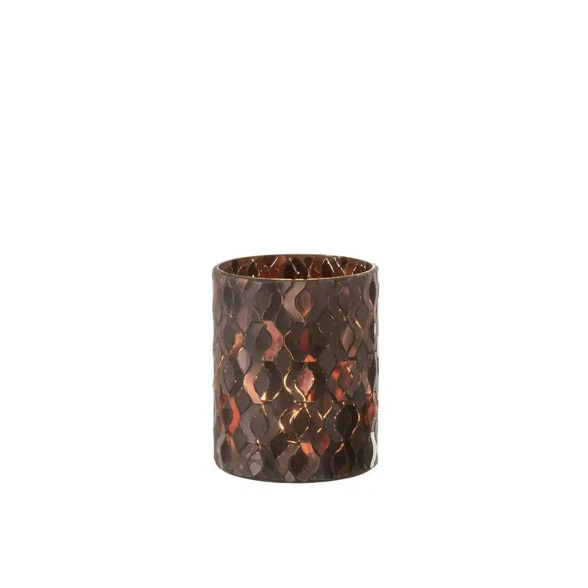 J-Line Laterne Pattern – Glas – Dunkelrosa – klein - HomeDesign Knaus