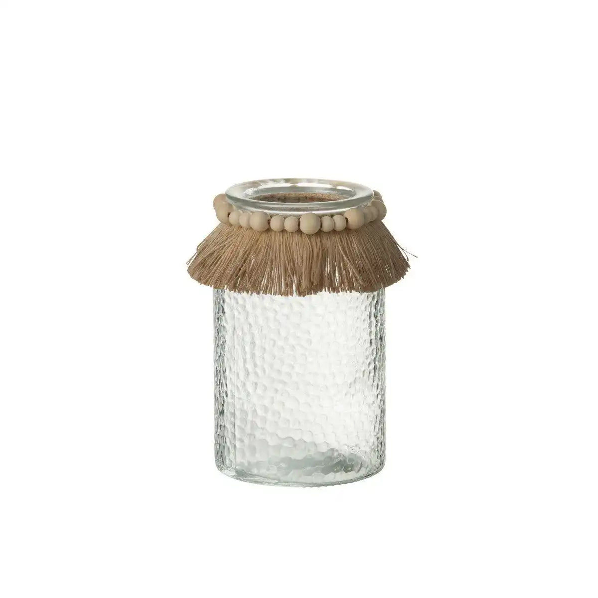 J-Line Laterne Perlendekoration - Glas - transparent - groß - HomeDesign Knaus