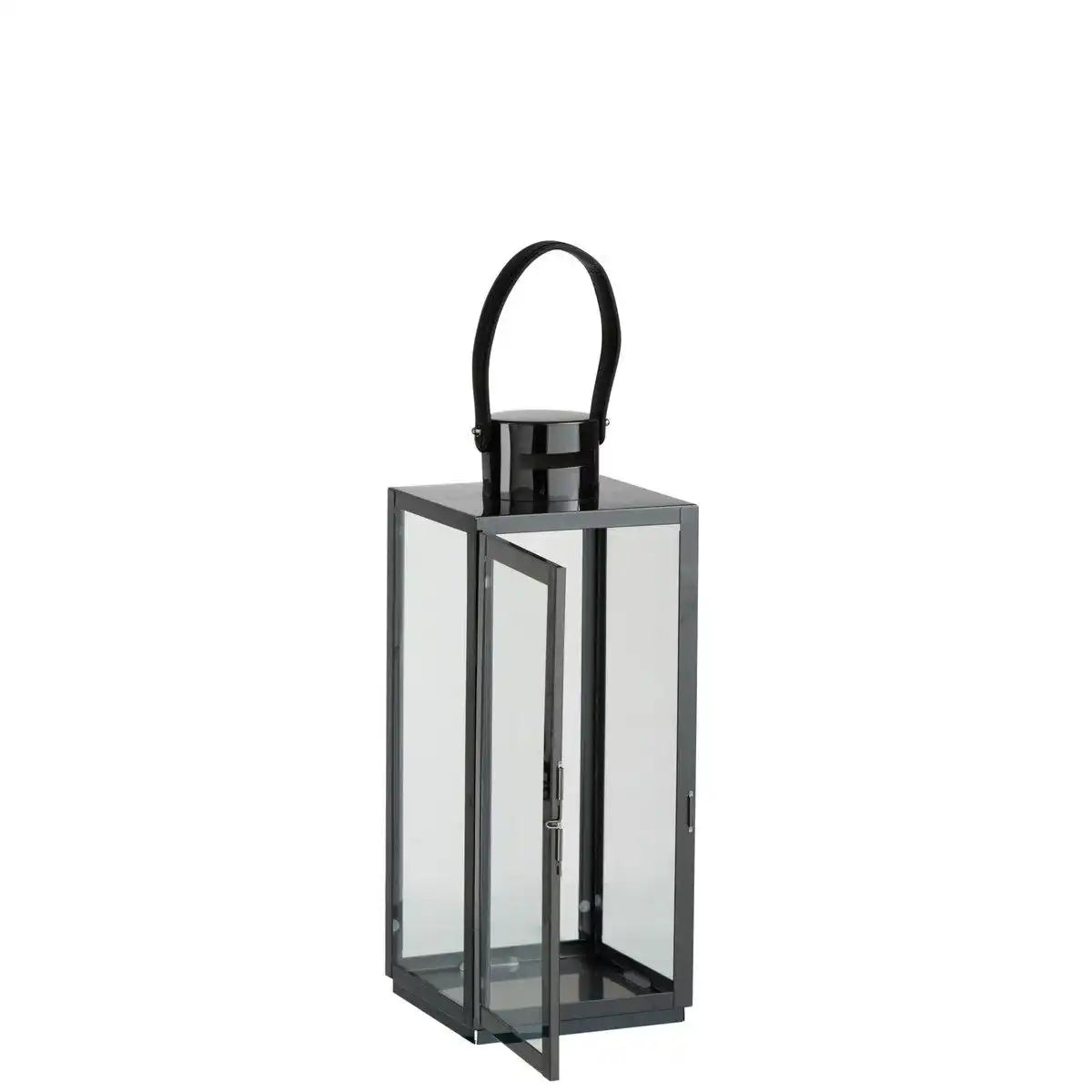 J-Line Laterne, quadratisch, Metall/Glas, Schwarz - HomeDesign Knaus