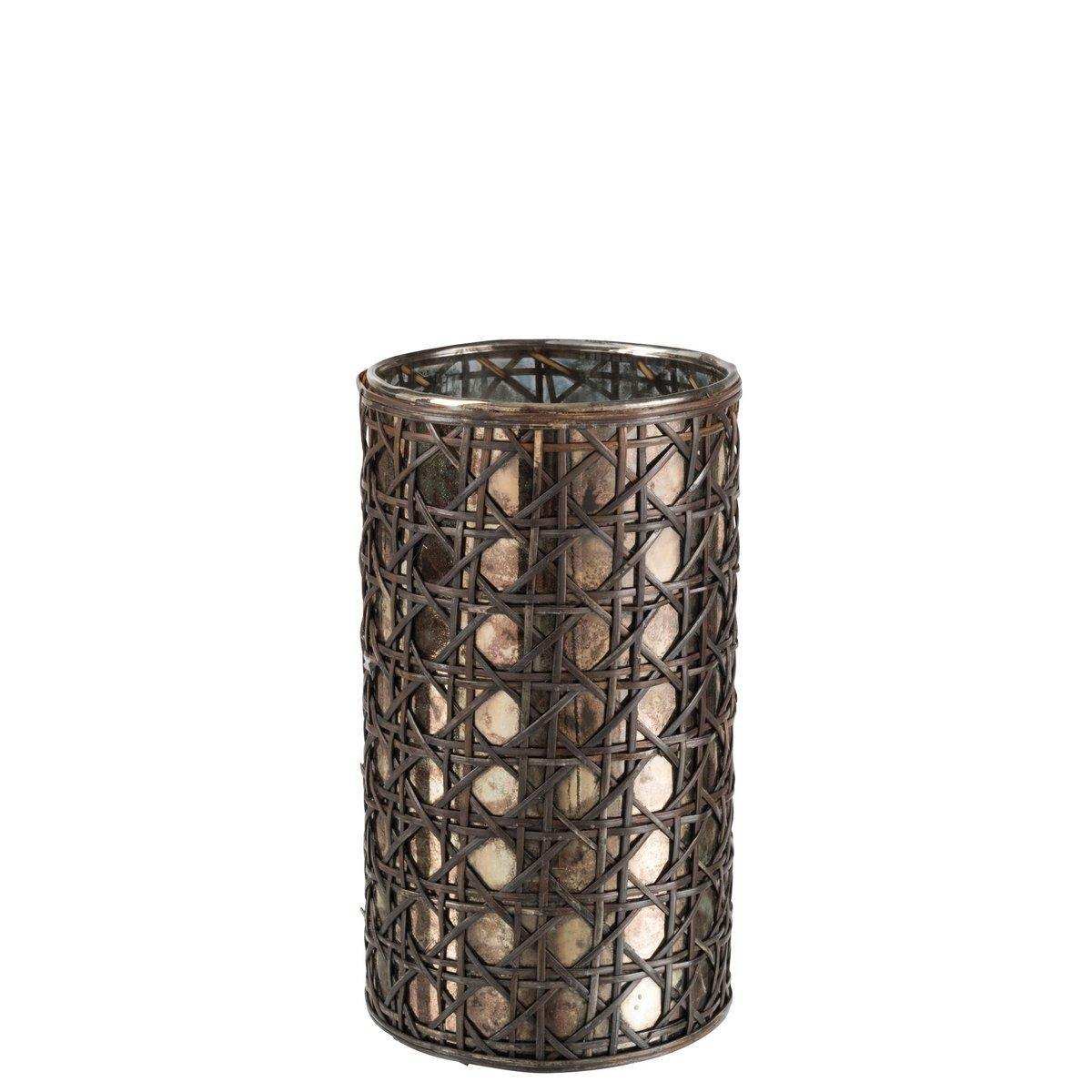 J-Line Laterne Reed - Glas - Braun - Groß - HomeDesign Knaus