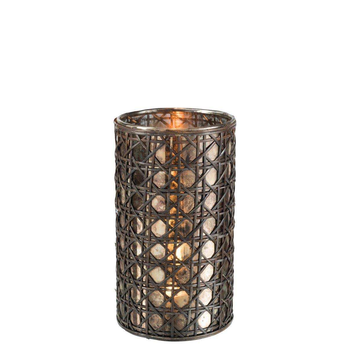 J-Line Laterne Reed - Glas - Braun - Groß - HomeDesign Knaus