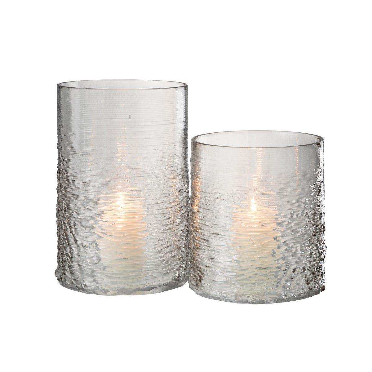 J-Line Laterne Sea - Kerzenhalter - Glas - Grau - Groß - HomeDesign Knaus