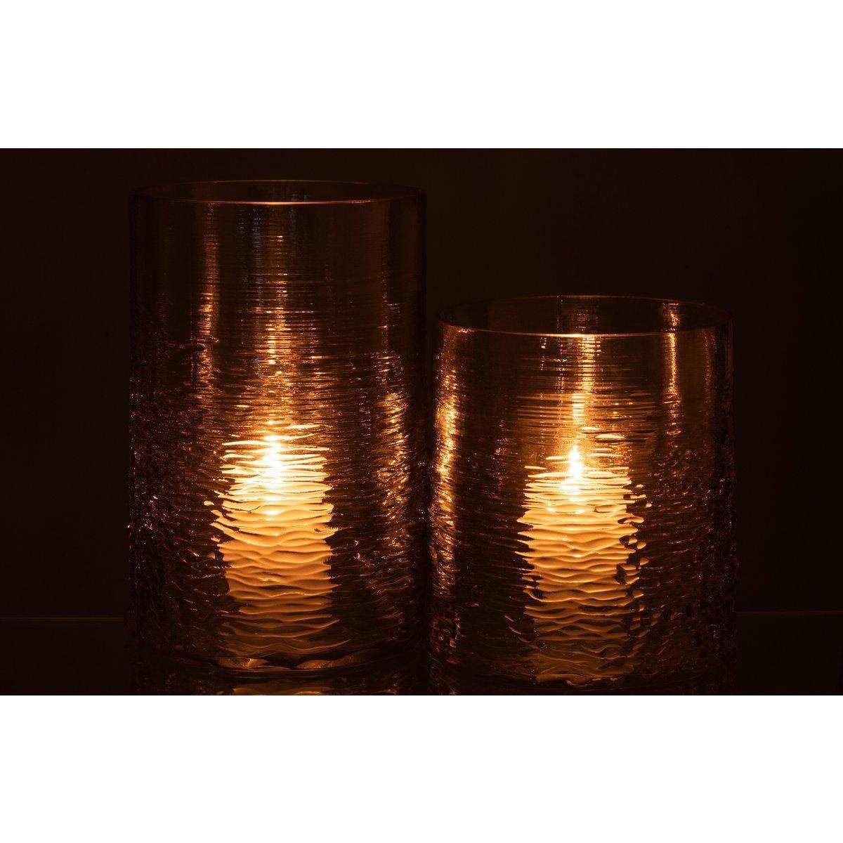 J-Line Laterne Sea - Kerzenhalter - Glas - Grau - Groß - HomeDesign Knaus