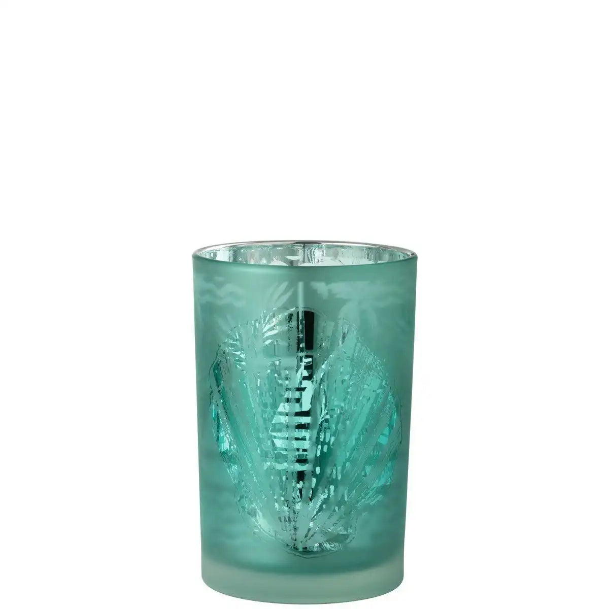 J-Line Laterne Shells - Glas - Blau/Silber - groß - HomeDesign Knaus