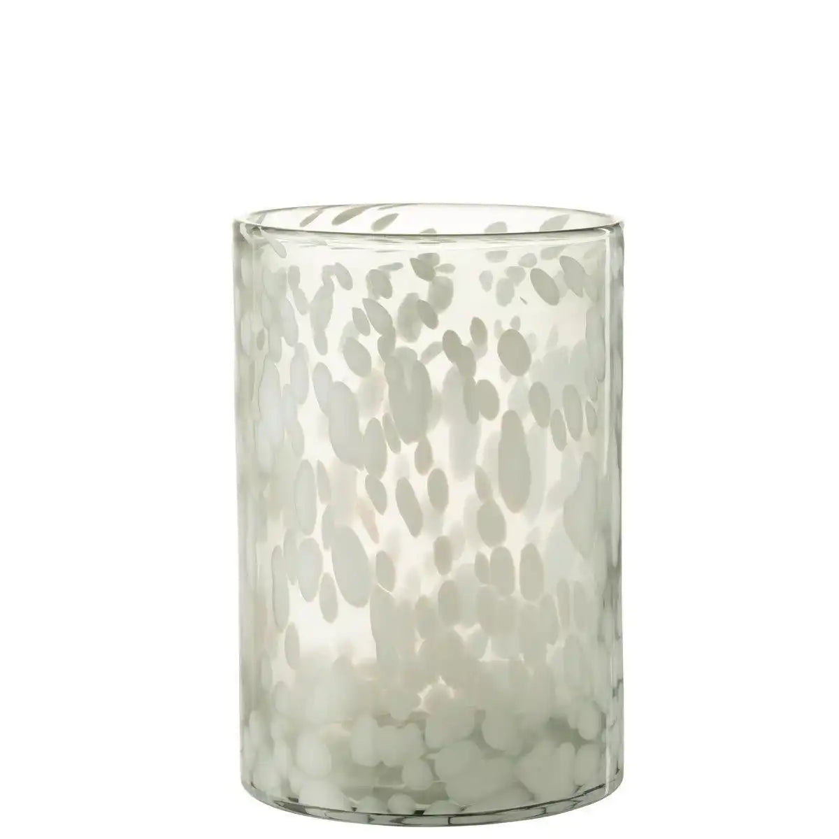 J-Line Laterne Speckle - Glas - Grau/Weiß - Groß - HomeDesign Knaus