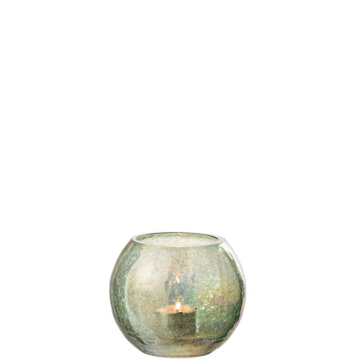 J-Line Laterne Sphere Crackle Pearl Effect - Glas - Grün - klein - HomeDesign Knaus