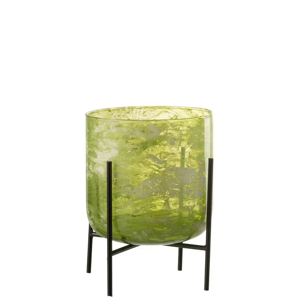J-Line Laterne Stehend Marmor - Glas/Eisen - Grün - Groß - HomeDesign Knaus