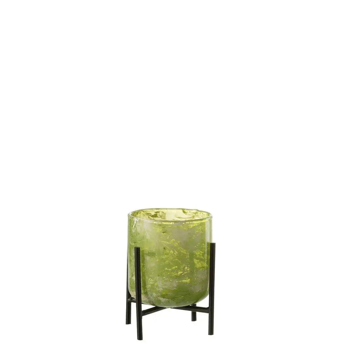 J-Line Laterne Stehend Marmor - Glas/Eisen - Grün - Klein - HomeDesign Knaus