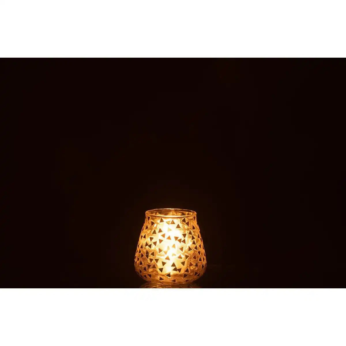 J-Line Laterne Triangle - Glas - transparent/gold - mittel - - HomeDesign Knaus