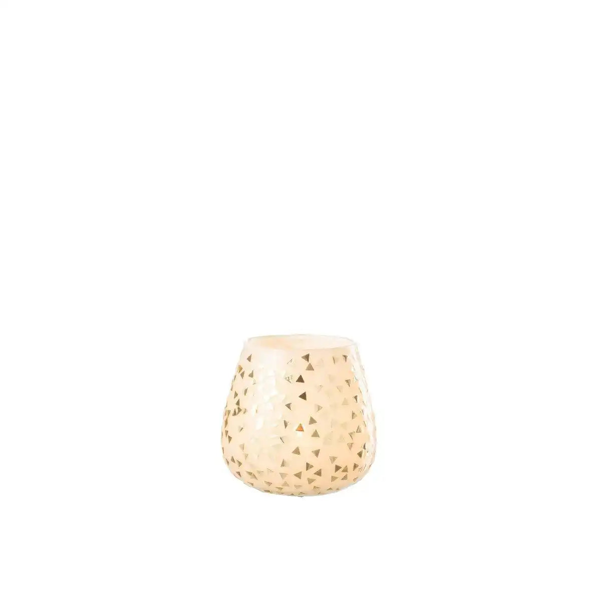 J-Line Laterne Triangle - Glas - Weiß/Gold - groß - HomeDesign Knaus
