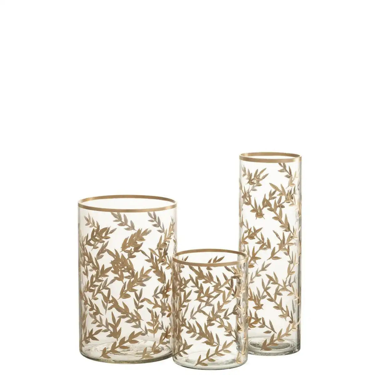 J-Line Laterne Wheat - Glas - Gold/Transparent - groß - HomeDesign Knaus