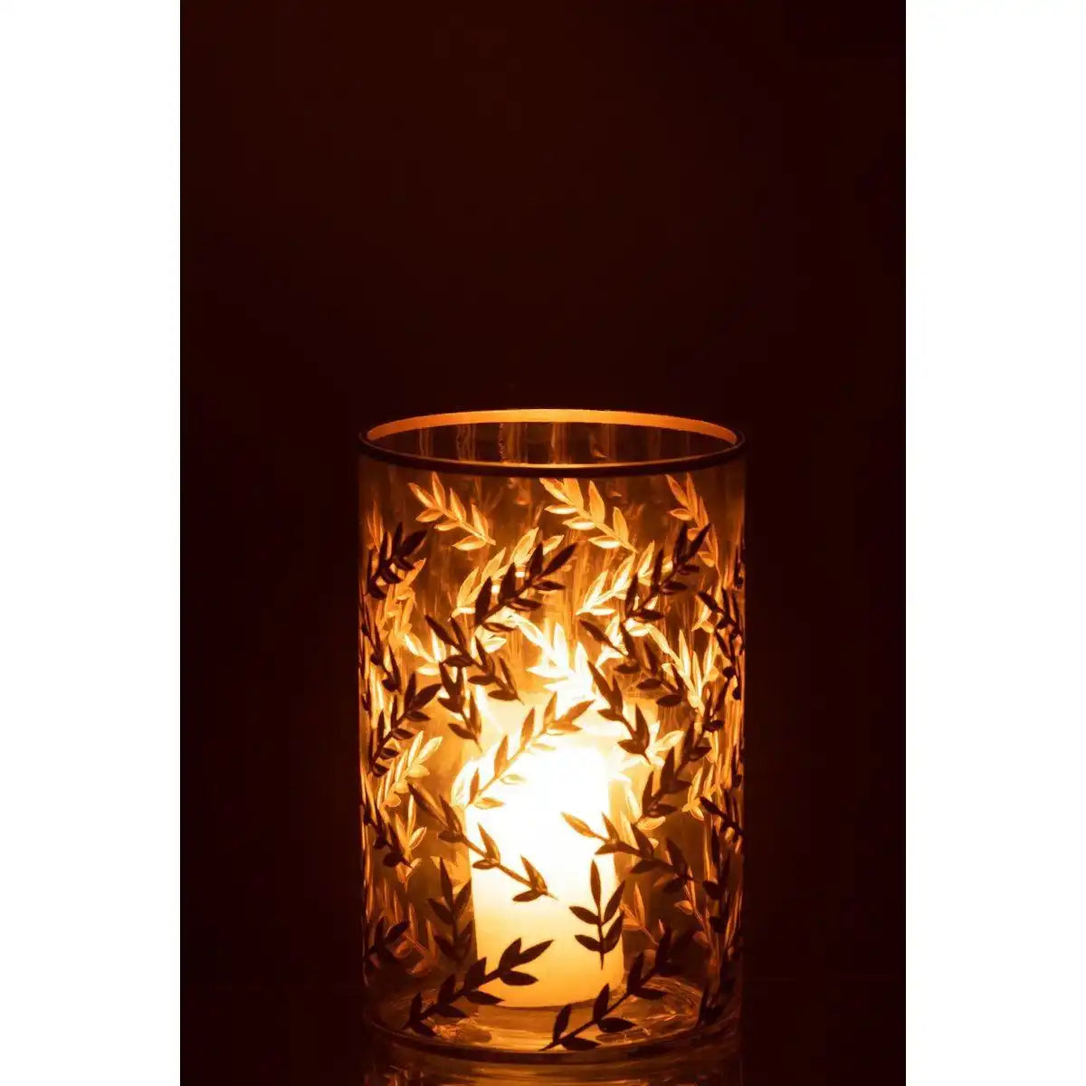 J-Line Laterne Wheat - Glas - Gold/Transparent - Mittelgroß - HomeDesign Knaus