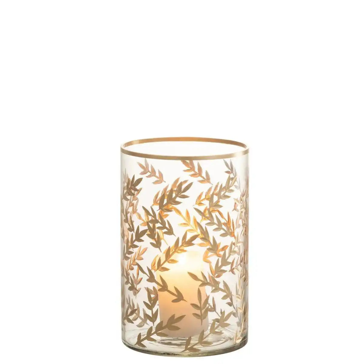 J-Line Laterne Wheat - Glas - Gold/Transparent - Mittelgroß - HomeDesign Knaus
