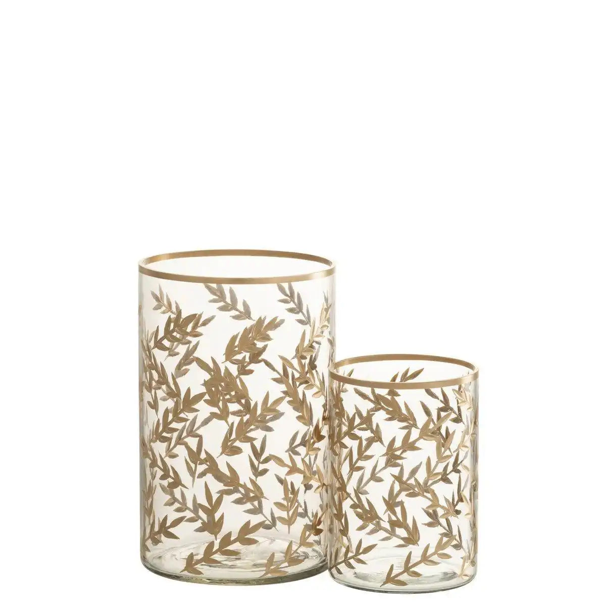 J-Line Laterne Wheat - Glas - Gold/Transparent - Mittelgroß - HomeDesign Knaus