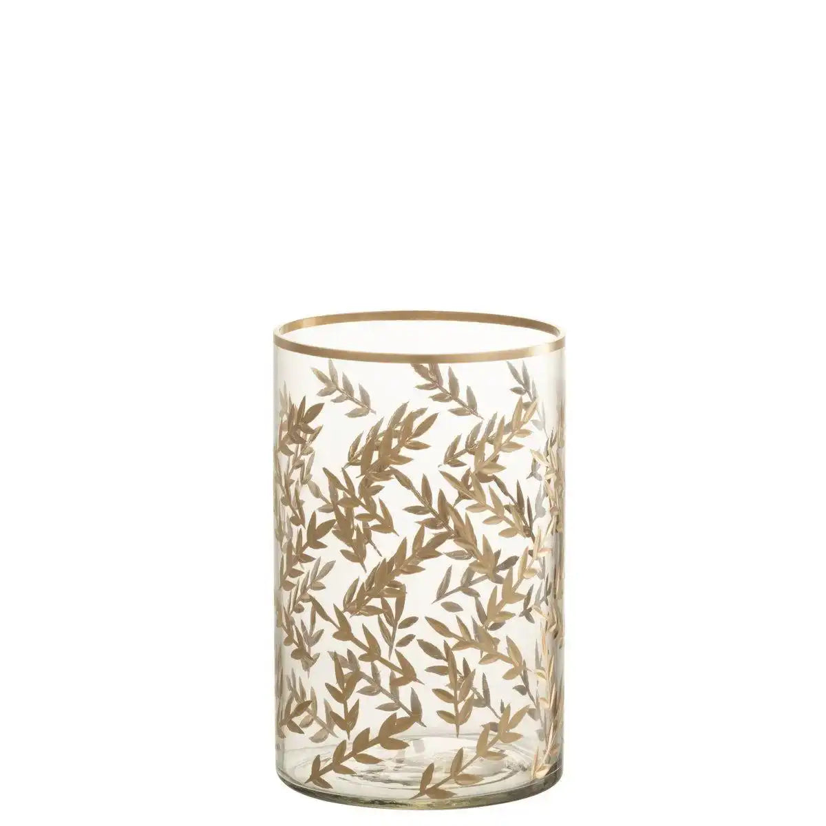 J-Line Laterne Wheat - Glas - Gold/Transparent - Mittelgroß - HomeDesign Knaus
