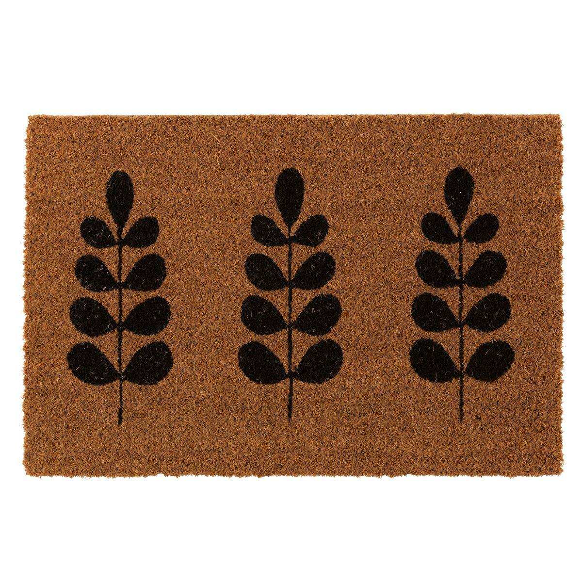 J-Line Leaf Fußmatte – Kokosfaser – Natur/Schwarz - HomeDesign Knaus
