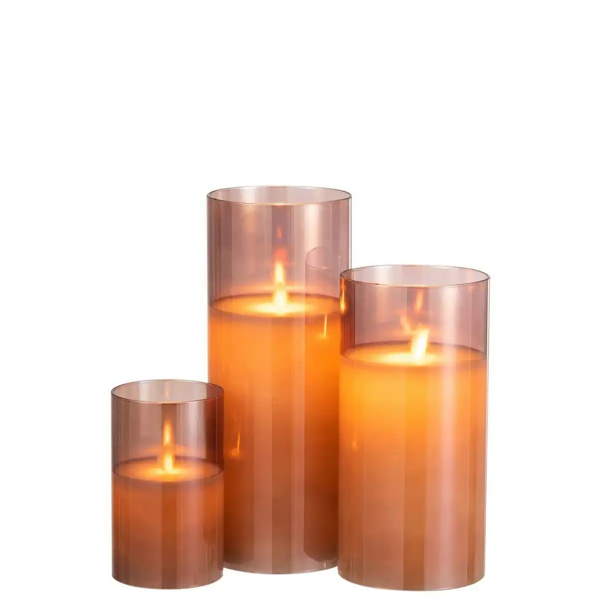 J-Line LED-Lampe Glänzendes Glas Braun Groß - HomeDesign Knaus