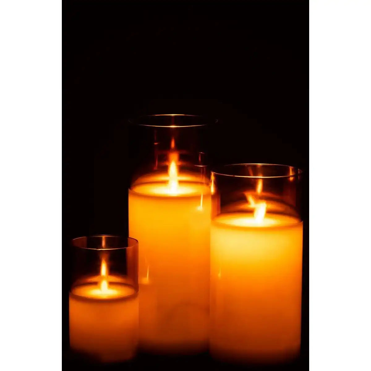 J-Line LED-Lampe Glänzendes Glas Braun Groß - HomeDesign Knaus