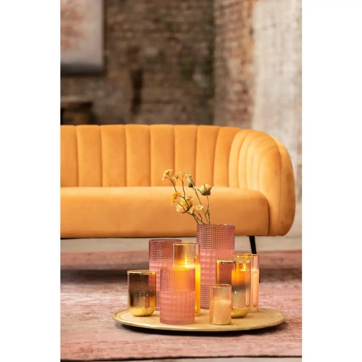 J-Line LED-Lampe Shiny Glass Gold Medium - HomeDesign Knaus
