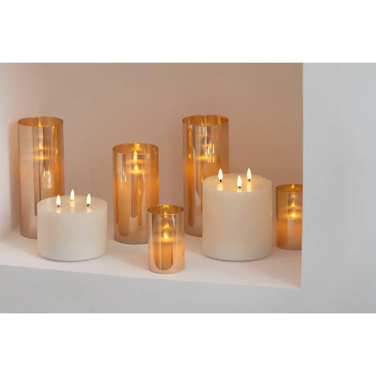J-Line LED-Lampe Shiny Glass Gold Medium - HomeDesign Knaus