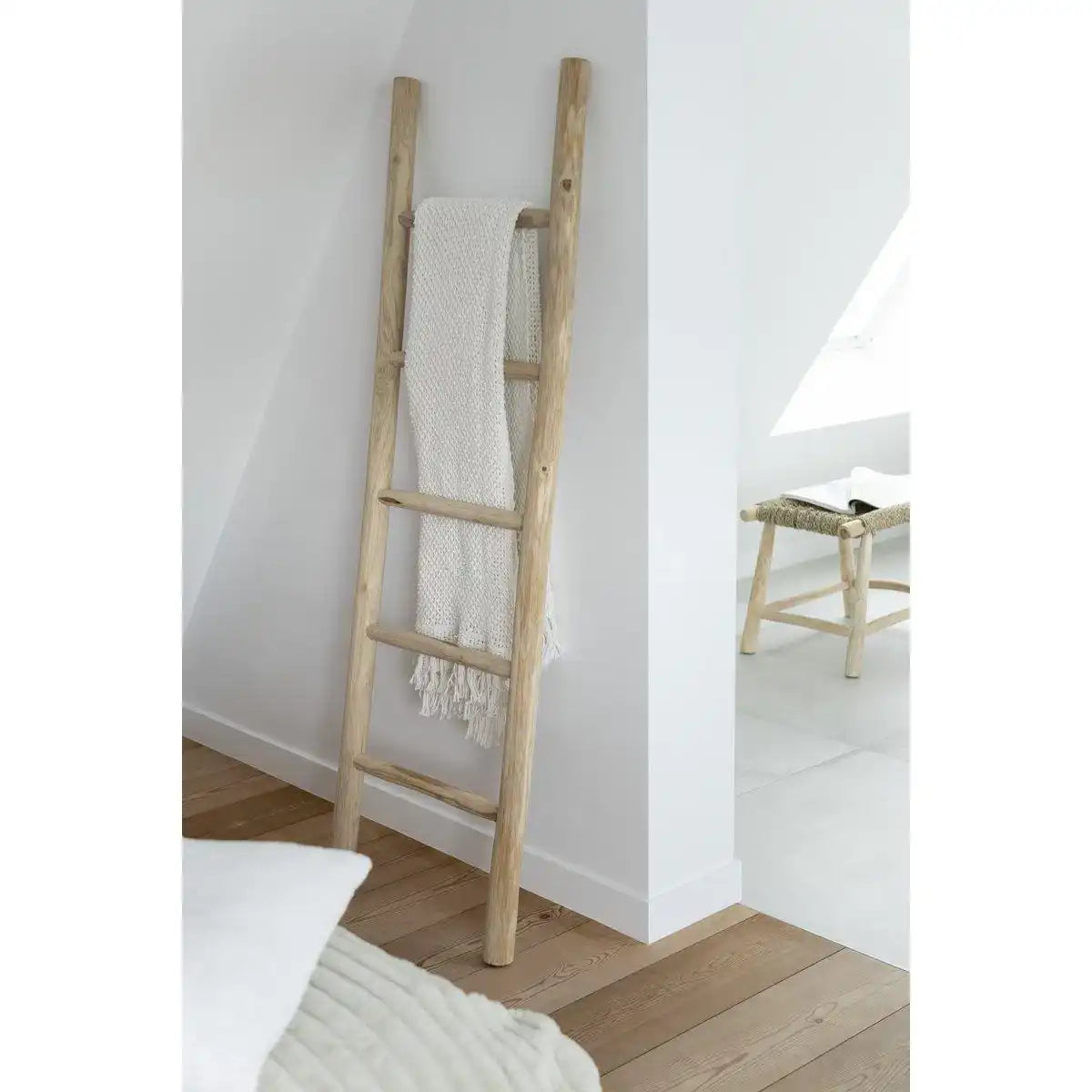 J-Line Leiter Teak – Holz – Natur - HomeDesign Knaus