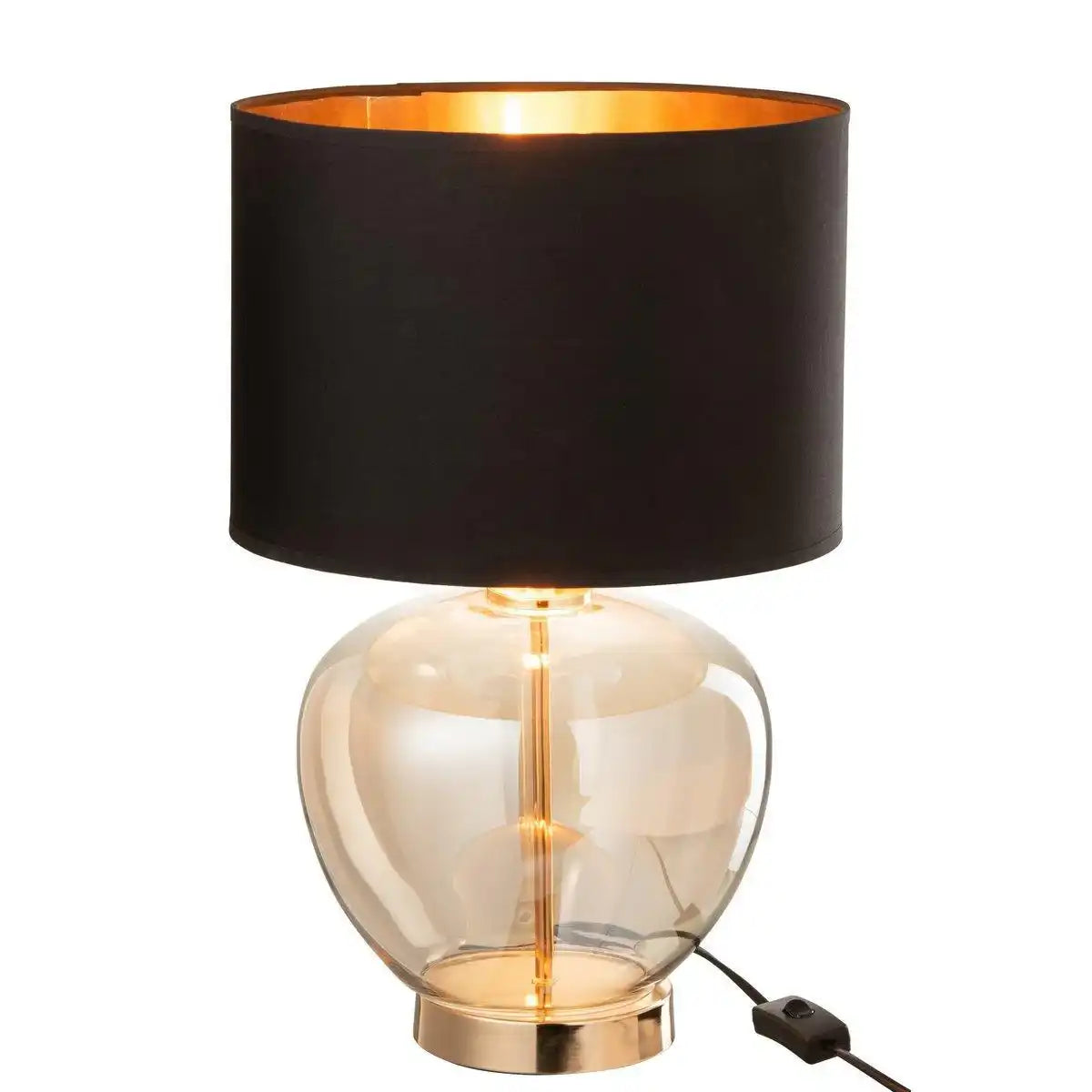 J-Line Leuchte Transparentes Glas/Textil Gold/Schwarz - HomeDesign Knaus