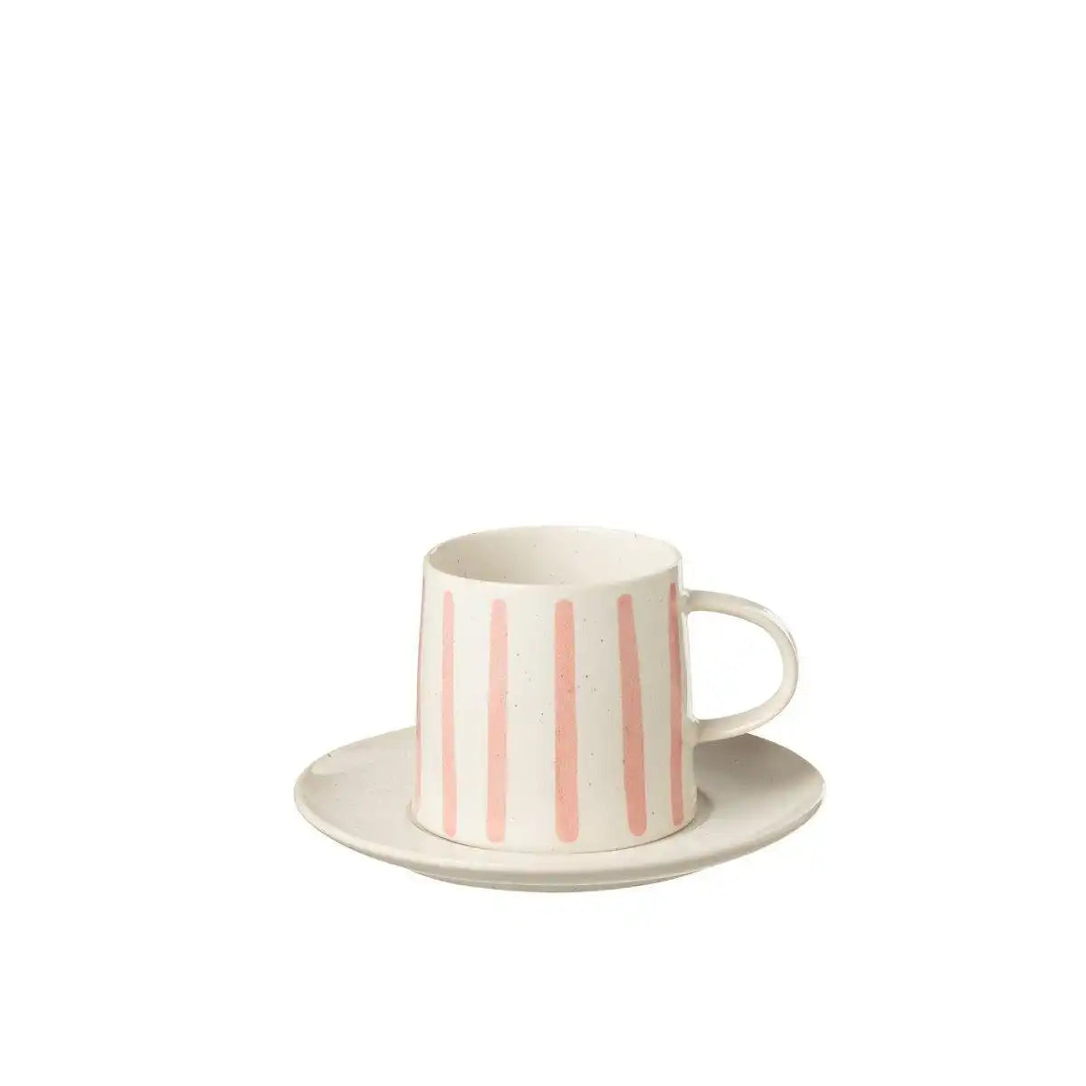 J-Line Line Becher + Teller - Porzellan - Rosa - - HomeDesign Knaus