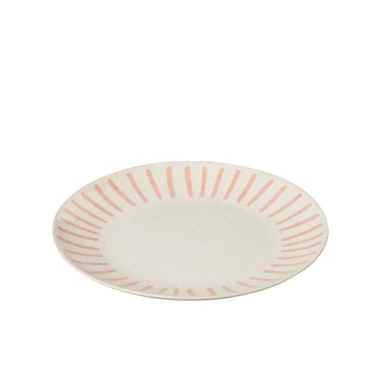 J-Line Line Teller – Porzellan – Rosa – groß – - HomeDesign Knaus