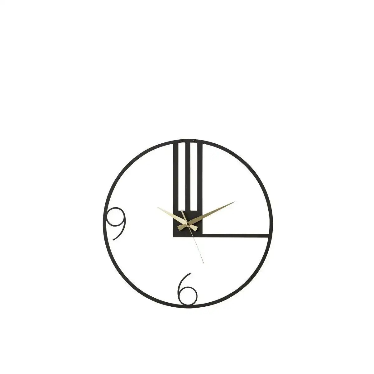 J-Line Lines Uhr – Metall – Schwarz – S – Ø 49 cm - HomeDesign Knaus
