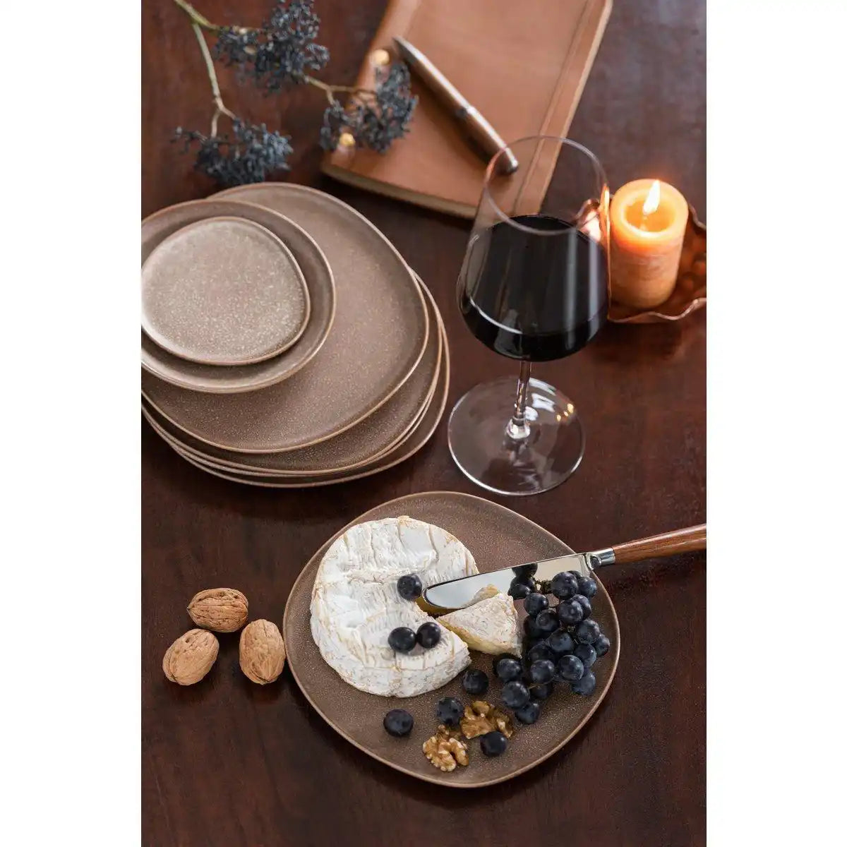J-Line Louise Teller - Keramik - Cognac - M - - HomeDesign Knaus