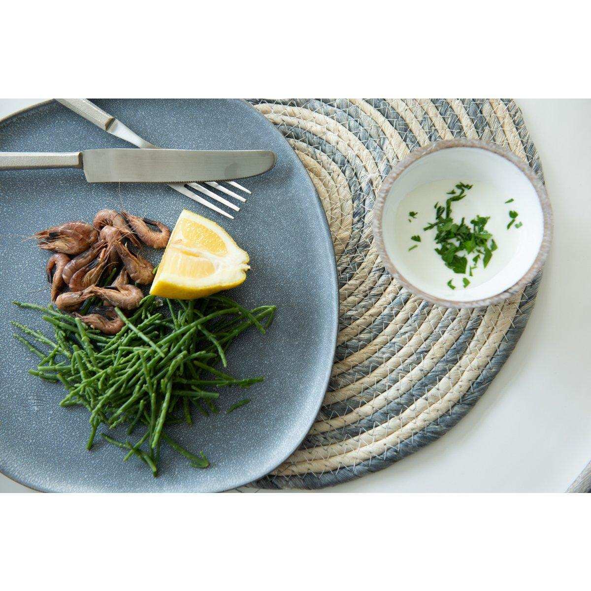 J-Line Louise Teller - Keramik - Grau - M - 6x - HomeDesign Knaus