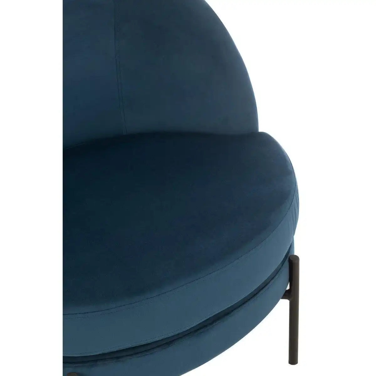 J-Line Lounge Chair Rund Textil/Metall Blau - HomeDesign Knaus