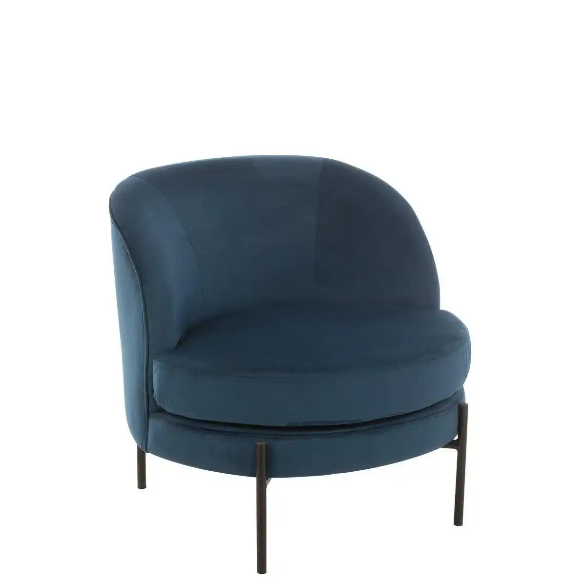 J-Line Lounge Chair Rund Textil/Metall Blau - HomeDesign Knaus
