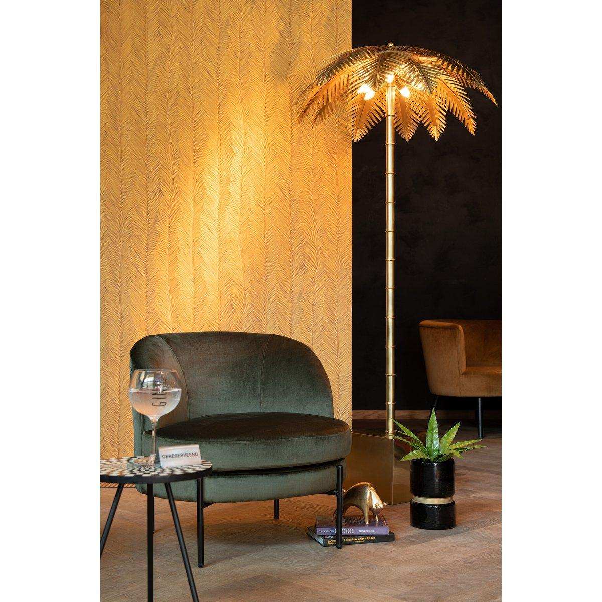 J-Line Lounge Chair Rund Textil/Metall Grün - HomeDesign Knaus