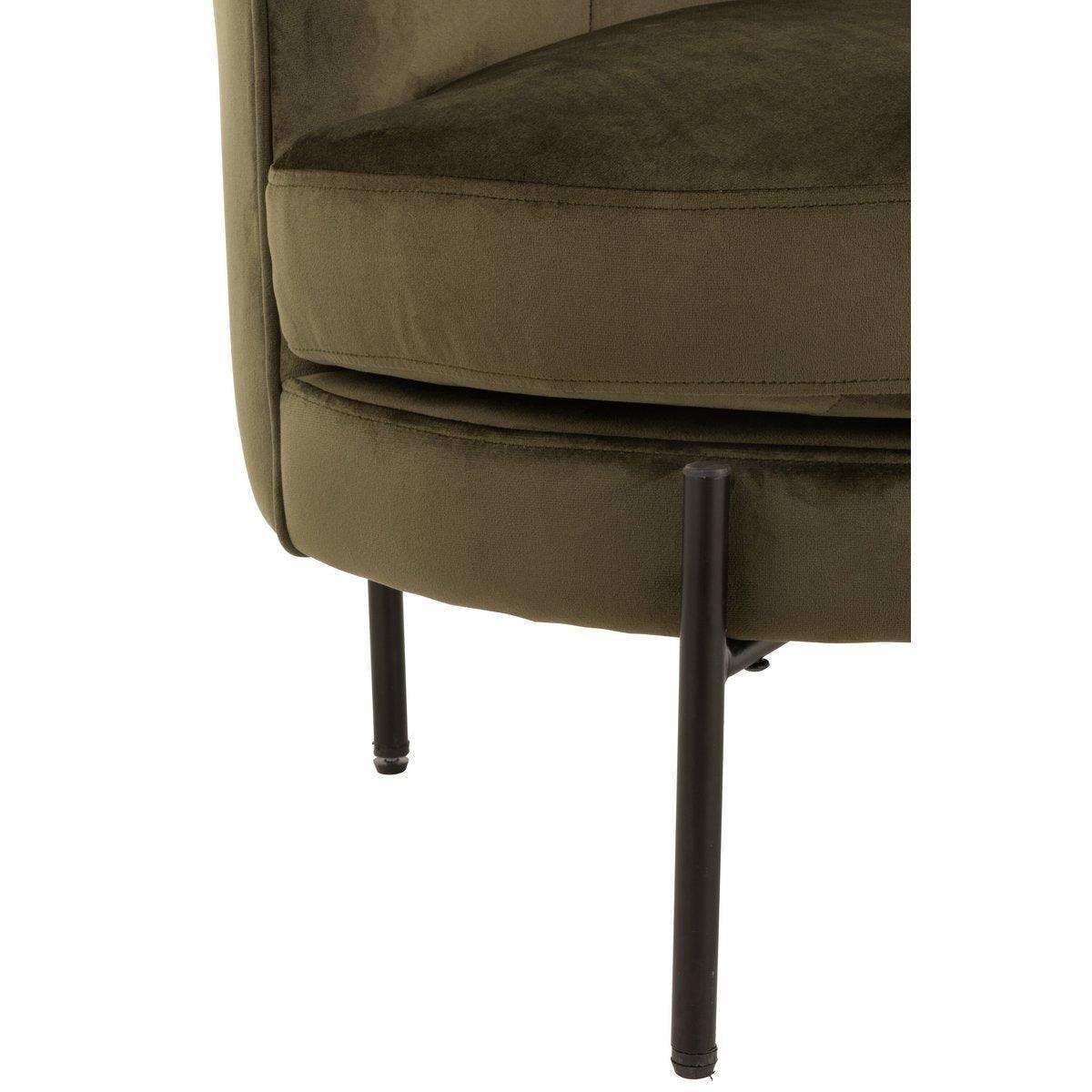 J-Line Lounge Chair Rund Textil/Metall Grün - HomeDesign Knaus