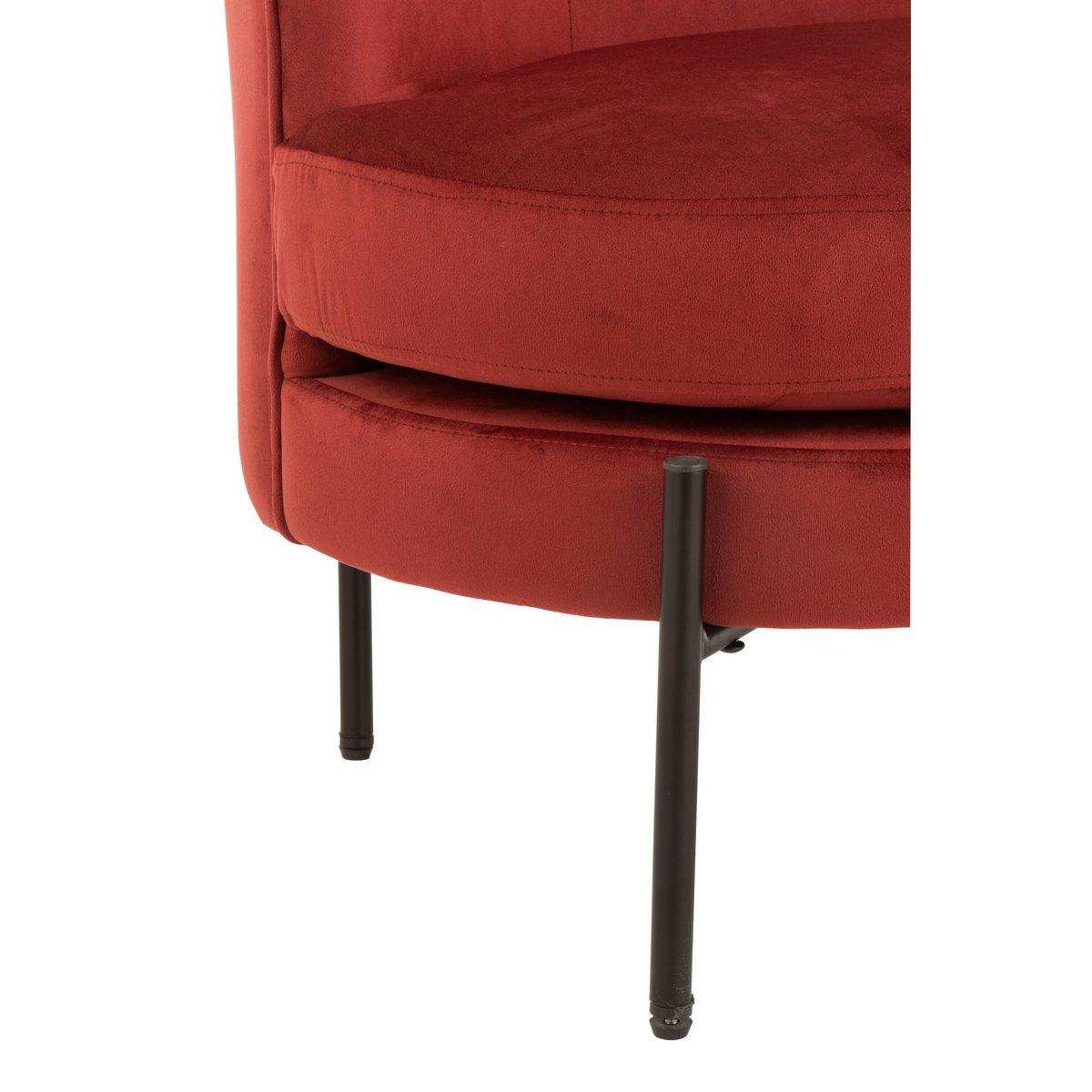 J-Line Lounge Chair Rund Textil/Metall Steinrot - HomeDesign Knaus