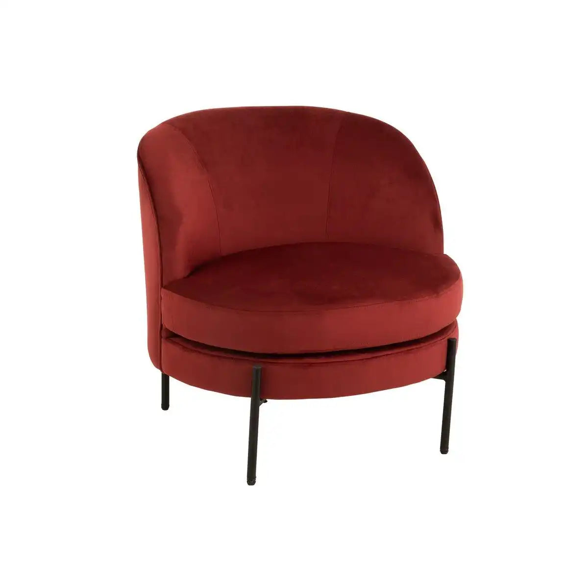J-Line Lounge Chair Rund Textil/Metall Steinrot - HomeDesign Knaus