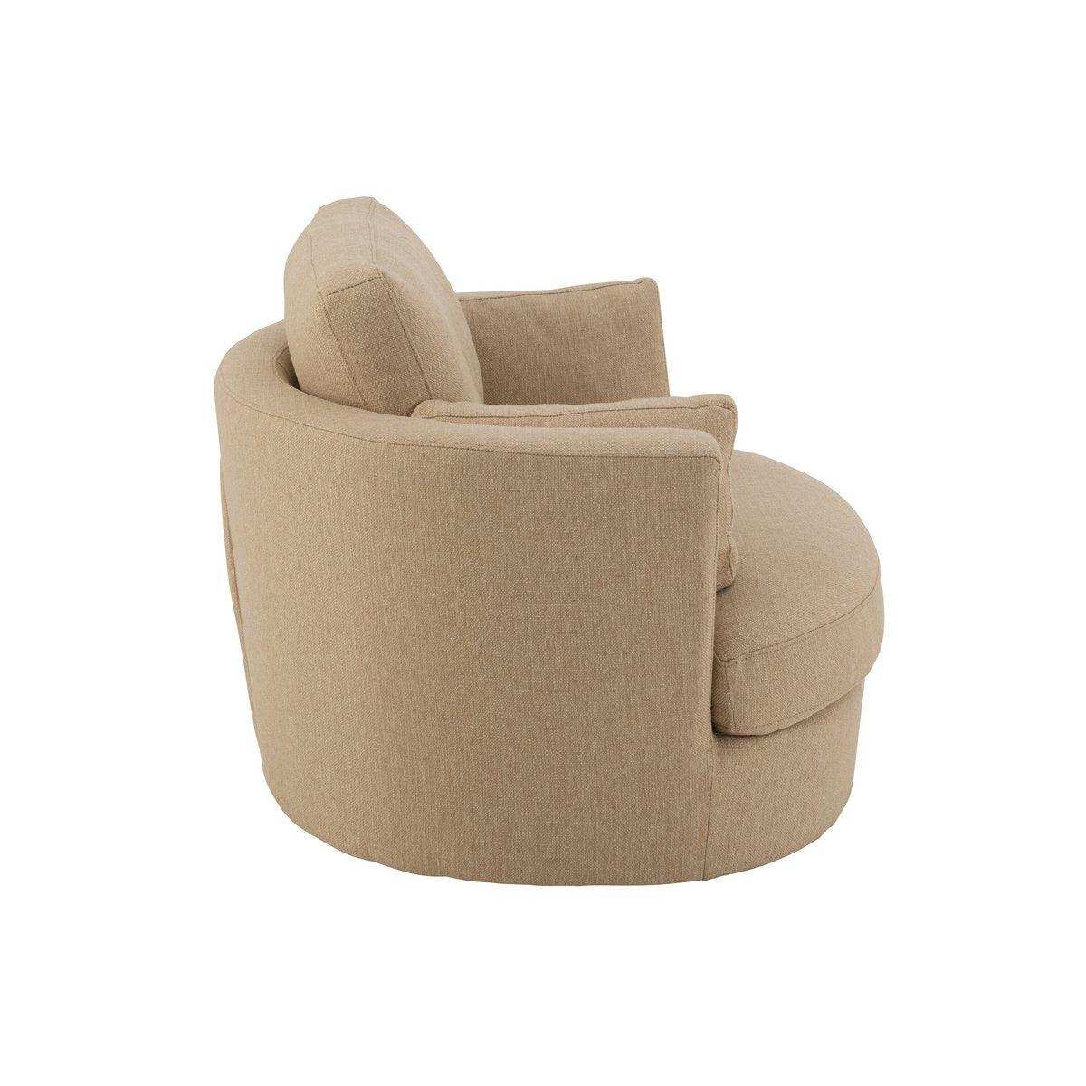 J-Line Lounge Chair Swiv Holz/Textil Beige - HomeDesign Knaus