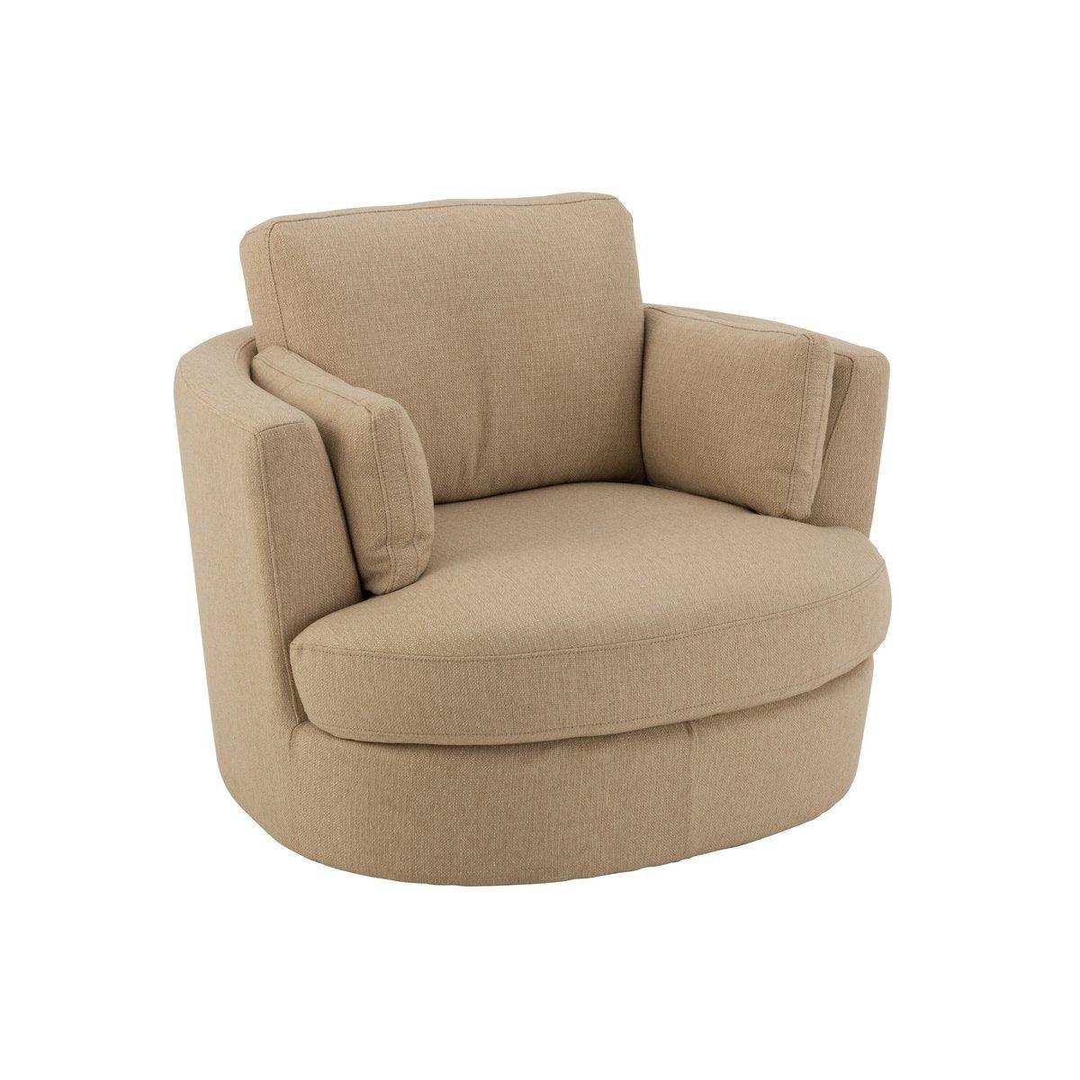 J-Line Lounge Chair Swiv Holz/Textil Beige - HomeDesign Knaus