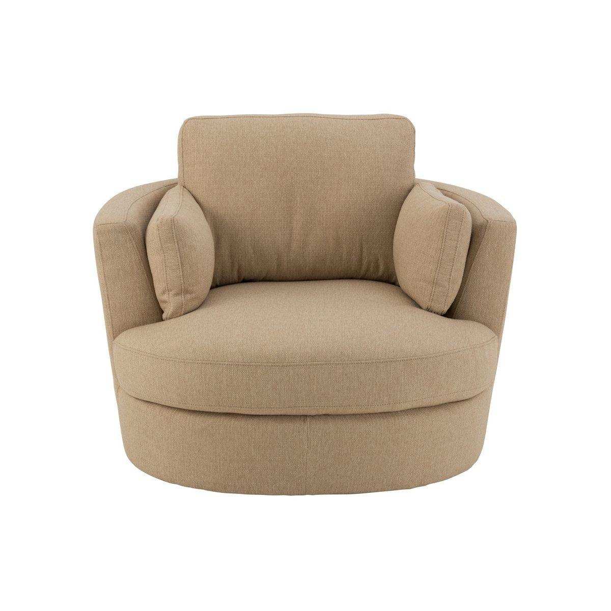 J-Line Lounge Chair Swiv Holz/Textil Beige - HomeDesign Knaus