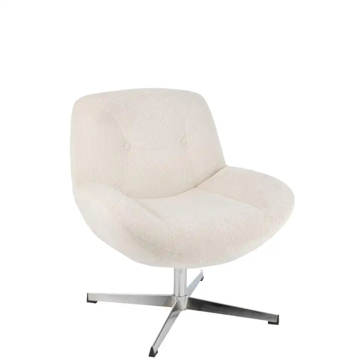 J-Line Loungesessel Chill Metal/Sperrholz Creme/Silber - HomeDesign Knaus