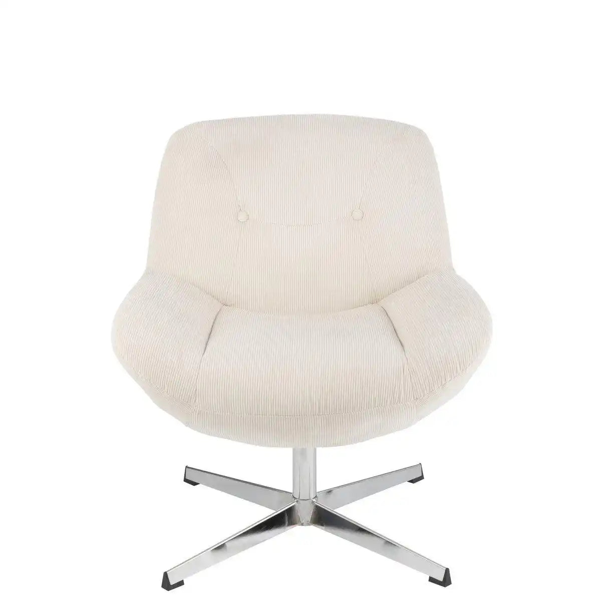 J-Line Loungesessel Chill Metal/Sperrholz Creme/Silber - HomeDesign Knaus