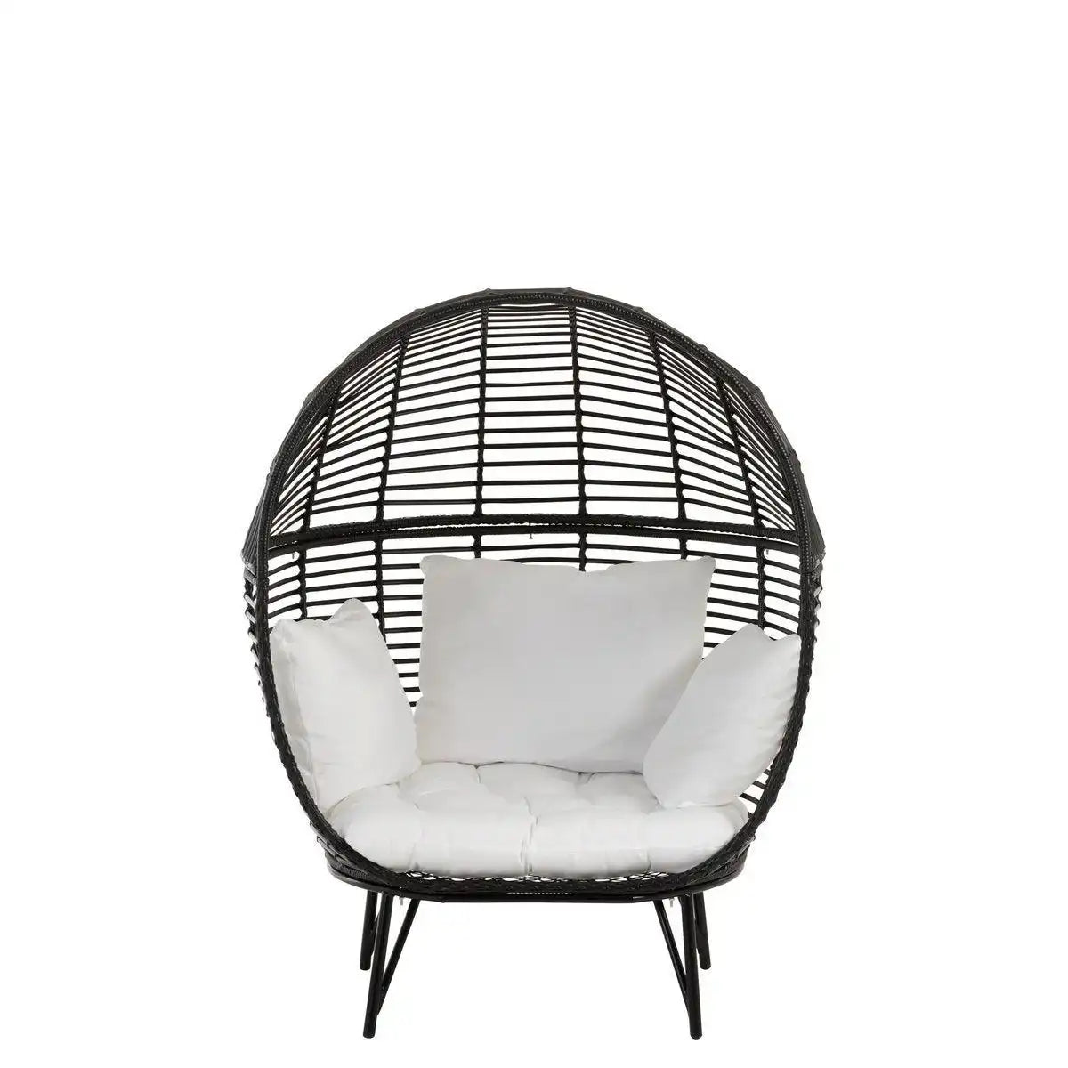 J-Line Loungesessel Oval – Stahl – Schwarz - HomeDesign Knaus