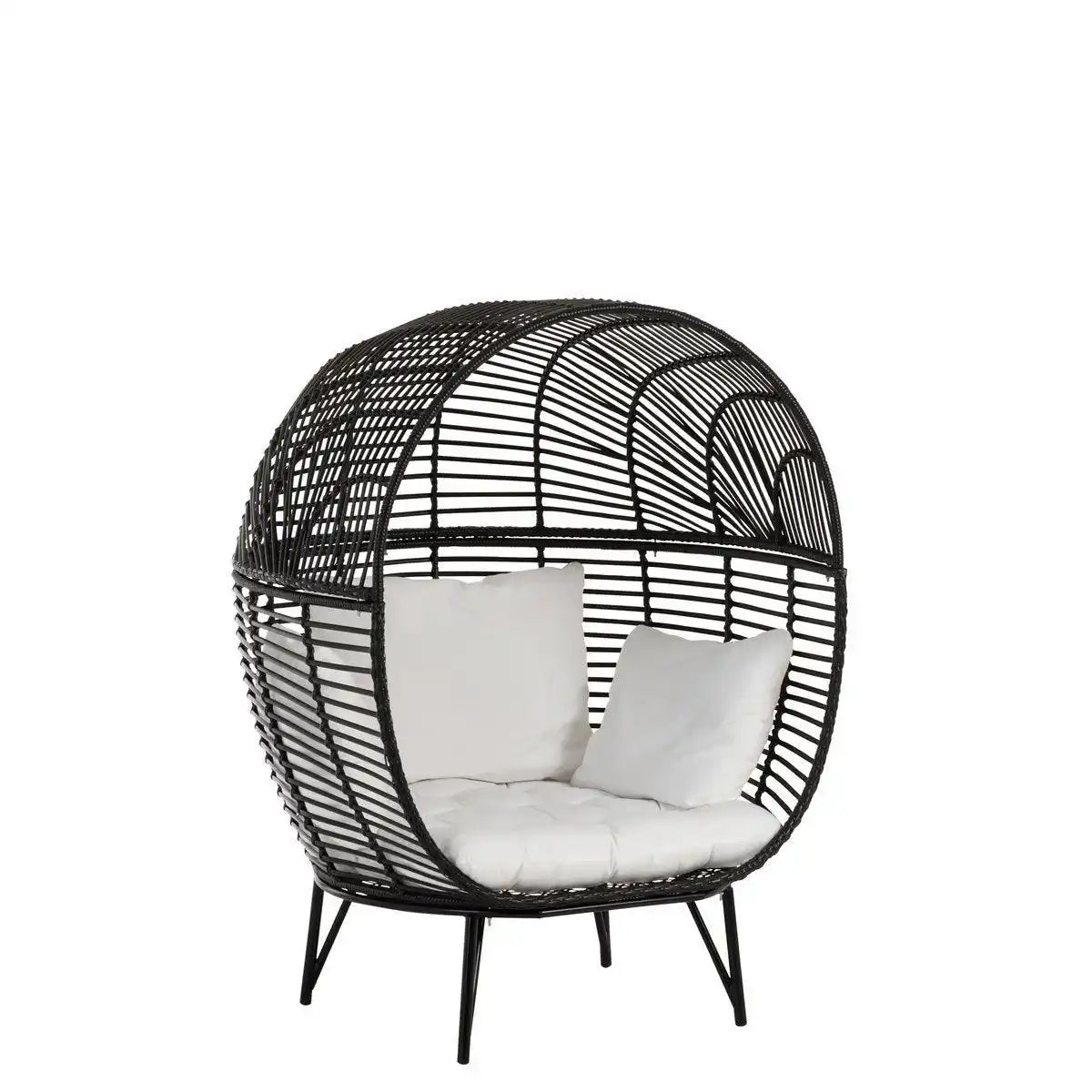 J-Line Loungesessel Oval – Stahl – Schwarz - HomeDesign Knaus
