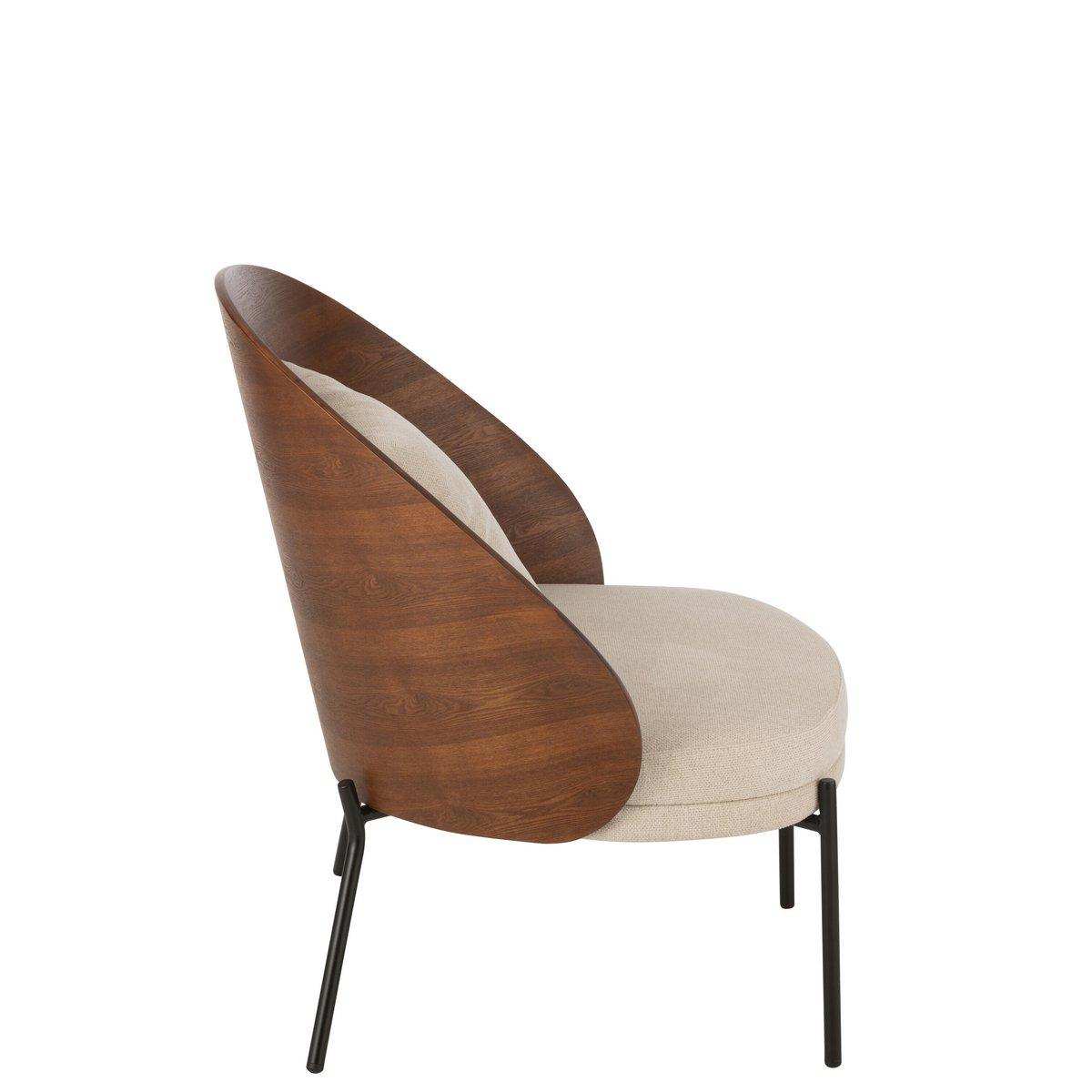 J-Line Loungesessel Sperrholz/Metall Braun/Beige - HomeDesign Knaus