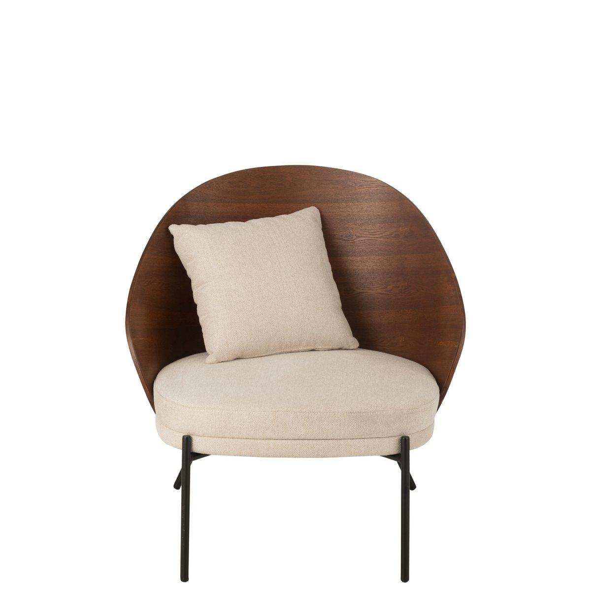 J-Line Loungesessel Sperrholz/Metall Braun/Beige - HomeDesign Knaus