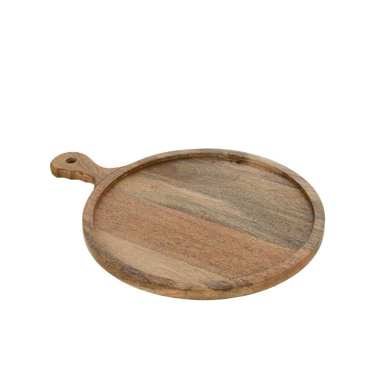 J-Line Mango-Schneidebrett mit rundem Griff – Holz – Natur - HomeDesign Knaus