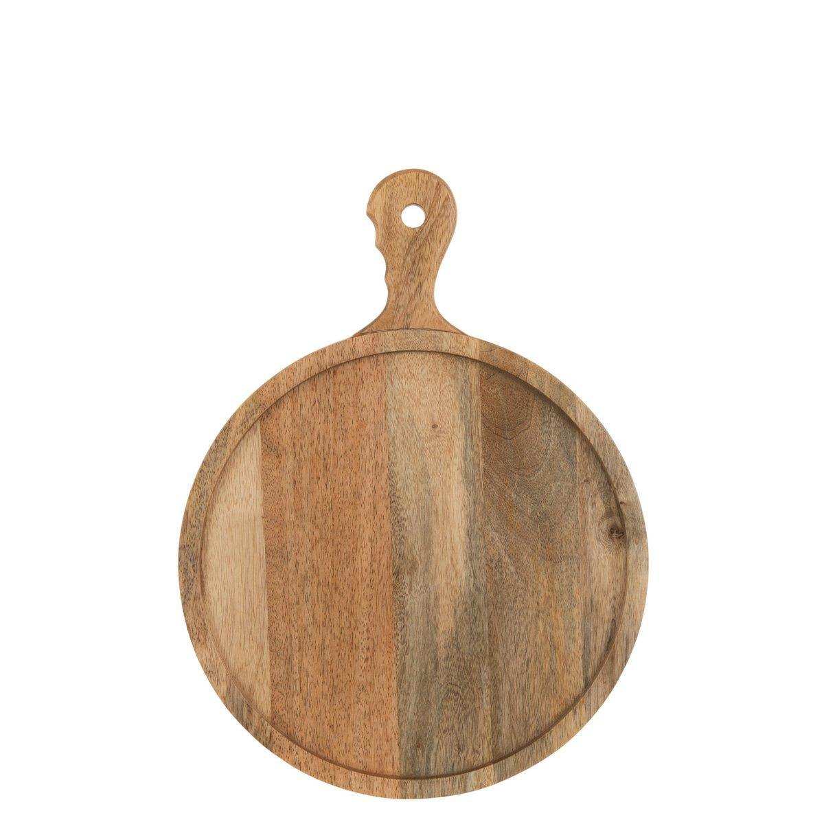 J-Line Mango-Schneidebrett mit rundem Griff – Holz – Natur - HomeDesign Knaus