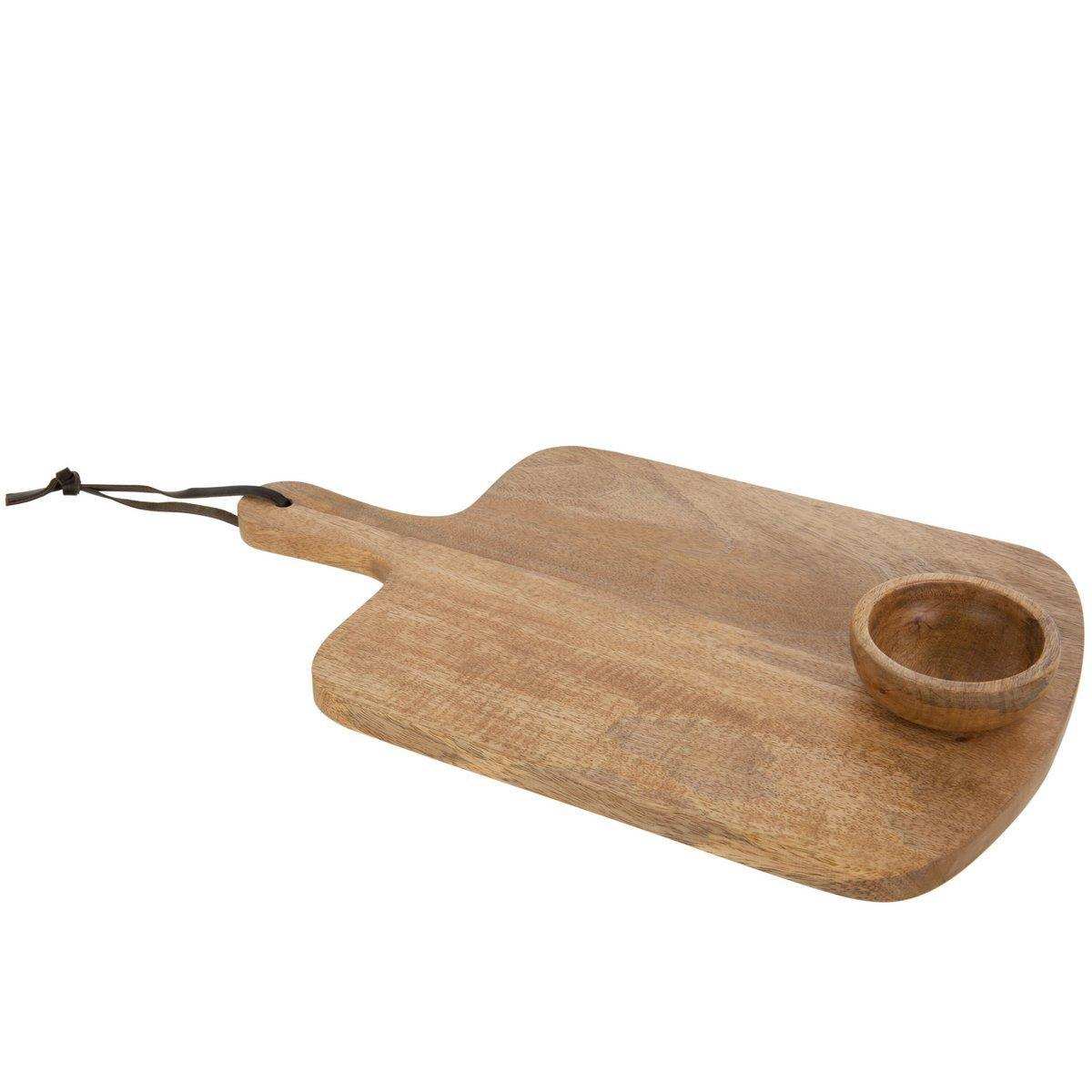 J-Line Mango Schneidebrett + Schüssel - Holz - Natur - L - HomeDesign Knaus